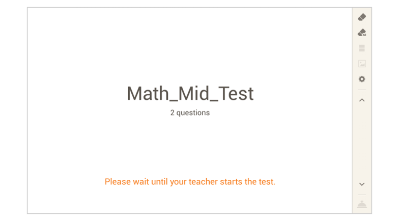 Student's wait screen for tests